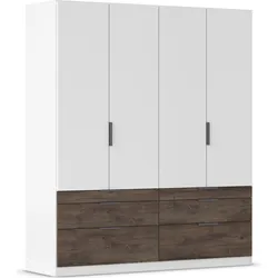 Kleiderschrank RAUCH "Koda", weiß (alpinweiß, atlantic oak dunkel), B:181cm H:210cm T:54cm, Holzwerkstoff, Schränke, mit symmetrisch angeordneten Schubladen MADE IN GERMANY