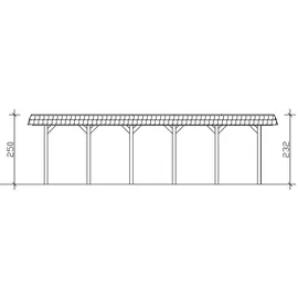 SKANHOLZ Spreewald Walmdach Doppelcarport aus Nadelholz 5,85 x 8,93 m rote Blende unbehandelt