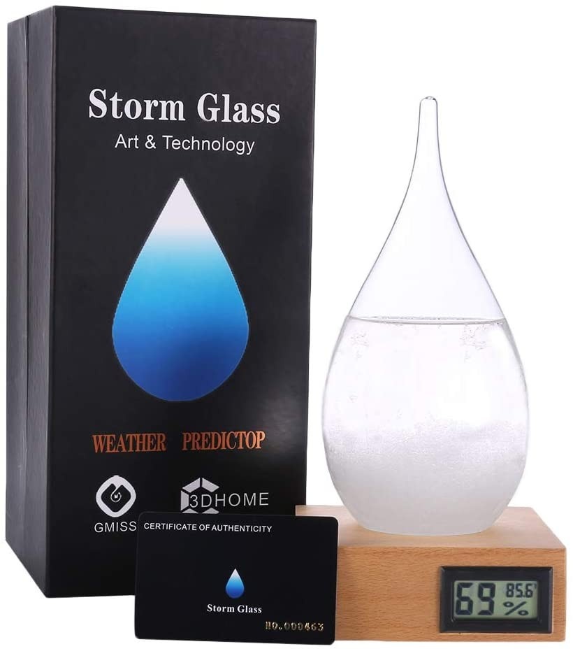 Storm Glass Wetterstation Wassertropfen Indoor Barometer GLAS Wettervorhersag...