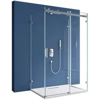 doporro Komplettdusche Duschkabine Duschabtrennung ESG mit Nano Easy-Clean R17-2UK, BxT: 110x80 cm, Einscheibensicherheitsglas (ESG), ebenerdiger Einbau möglich 110 cm x 195 cm x 80 cm