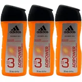 Adidas adipower für Herren 3-in-1 – Aktivierendes Shower Gel für Körper, Haare & Gesicht – pH-hautfreundlich – 2er Pack (2 x 250 ml)