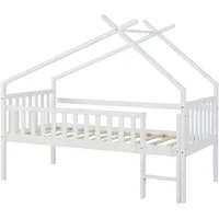 [en.casa] Hausbett Sotkamo 90 x 200 cm Kiefer massiv weiß