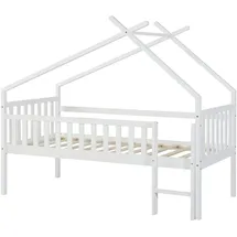 [en.casa] Hausbett Sotkamo 90 x 200 cm Kiefer massiv weiß