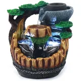 Tischbrunnen Zimmerbrunnen mit Pflanzen 21x13x25cm Desktop Zimmerbrunnen Arbeitsplattenbrunnen Springbrunnen Wasserlandschaft Zierbrunnen Dekoration