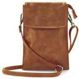 Woodland Leathers Handytasche, Crossbody-Tasche für Damen, veganes Leder, Handygeldbörse, Geldbörse, kleine Umhängetasche, passend für alle Handytaschen für Damen, Crossbody mit - S