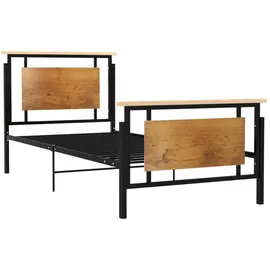 vidaXL Bettgestell Metall 90 x 200 cm Schwarz