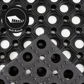 Andiamo "Gummi Ringmatte" Gr. 16, schwarz, B:60cm H:15mm L:80cm, Gummi, Teppiche, Fußmatte, Schmutzfangmatte, In- und Outdoor geeignet, besonders robust