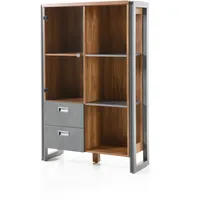 Furn.design Highboard in Eiche Stirling und Matera grau Vitrine