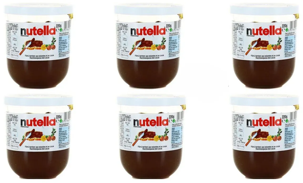 Ferrero Nutella im Trinkglas 6 x 220g - Perfekt für süßen Genuss!