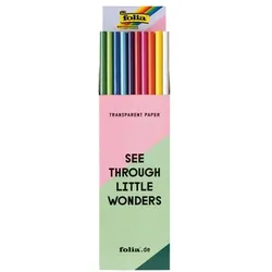 folia Transparentpapier 42 g/m2 10 Farben 70 x 100 cm 100 Rollen mehrfarbig, 70x100 cm