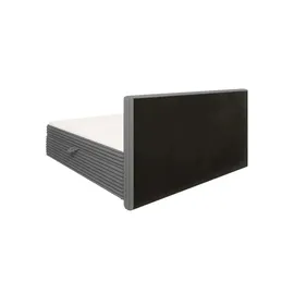 S-Style Boxbett Cord mit Stauraum und Topper H3 Neo ¦ grau ¦ Maße (cm): B: 205 H: 110