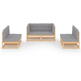 vidaXL Garten-Lounge-Set 6-tlg. grau