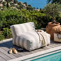 Oviala Gestreifter Gartensessel Modulsofa beige