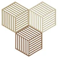 F&H Group Untersetzer-Set Hexagon 3 Stck. Khaki/Warm sand/Almond