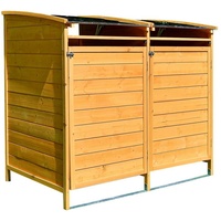 Mucola Mülltonnenbox Doppelbox für 2 Tonnen Mülltonnenverkleidung für 2x 120L oder 240L (Stück, 2 St), Witterungsbeständig braun