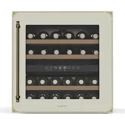 Klarstein Vinsider Victoria 36 Weinkühlschrank | 36 Flaschen | Touch | UV-Schutz | LED | leise | 3 Regale Vintage-Creme