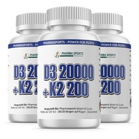 720 Tabletten Vitamin D3 20.000 I.E. + Vitamin K2 200mcg MK-7 Menachinon-7 IE IU