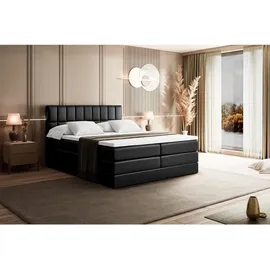 altdecor Boxspringbett Schwarz Hochglanz, Holzwerkstoff, Höhe ca. 20 cm 140x200 cm, Schlafzimmer, Betten, Boxspringbetten