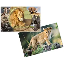 Herma 19676 Schreibtischunterlagen Tiere Afrika, 3 Stück, abwischbare Kinder Schreibunterlagen aus Karton, 55 x 35 cm, beidseitiges Motiv Tischunterlagen Set für Mädchen & Jungen
