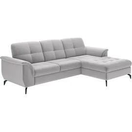 sit&more Ecksofa SIT & MORE "Zora", grau (hellgrau), B:262cm H:92cm T:164cm, 95% Polyester 5% Polyamid, Sofas, Ecksofa, wahlweise mit Bettfunktion und Bettkasten