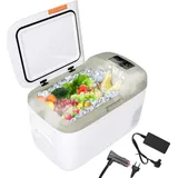 Puluomis Kompressor Kühlbox 25L elektrisch Auto Camping 12V 230V, Gefrierbox Tragbar, Kühl - Gefrierkombination bis -20° C, Grün - Grün