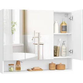 VASAGLE Kailyn Badezimmerschrank 16,5 x 90 x 75 cm Wolkenweiß