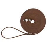 Trixie Schleppleine Rustic Fettleder, 10 M, S–L: dunkelbraun