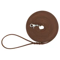 Trixie Schleppleine Rustic Fettleder, 10 M, S–L: dunkelbraun