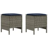 vidaXL Garten-Fußhocker 38 x 38 x 45 cm Grau/Marineblau 2 St.