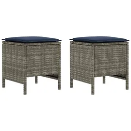 vidaXL Garten-Fußhocker 38 x 38 x 45 cm Grau/Marineblau 2 St.