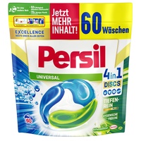 Persil Universal 4in1 DISCS (60 Waschladungen), Vollwaschmittel mit Tiefenrein-Plus Technologie bekämpft hartnäckige Flecken, 92% biologisch abbaubare Inhaltsstoffe*