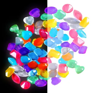Voyyphixa 500 Stück Leuchtende Kieselsteine Kieselsteine für Aquarium Blumentopf Deko Steine Achat Kies Glow in The Dark Rocks für Aquarium Garten Pathway DIY Pflanzen Topf Dekorative (500PCS)