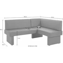 Home Affaire Eckbank HOME AFFAIRE, braun (cappuccino), B:142cm H:89cm T:182cm, Sitzbänke, Eckbank