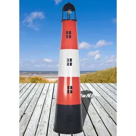 J.W. Großer Leuchtturm aus Metall mit Solarfunktion H:150 cm, Gartendekoration
