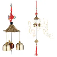 Relaxdays Windspiel 2er Set 49 x 6,5 x 6,5 cm Gold/Rot