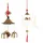 Relaxdays Windspiel 2er Set 49 x 6,5 x 6,5 cm Gold/Rot