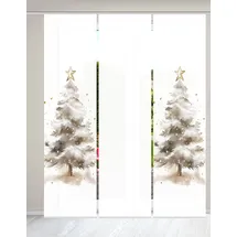 HOME WOHNIDEEN Schiebegardine HOME WOHNIDEEN "CHRISTMAS TREE", beige (natur), B:60cm H:245cm, Polyester, Gardinen, SET, Schiebewand, Dekostoff, Digitaldruck