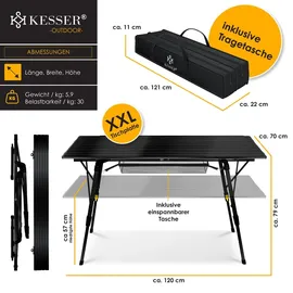 Kesser Campingtisch faltbar Schwarz