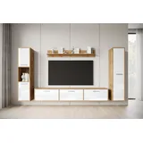 INOSIGN Wohnwand »BOGOTA XL, Vitrine Türanschlag links/rechts wechselbar« 4 Stk. tlg., weiß