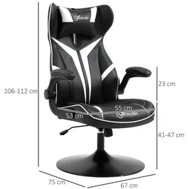 Vinsetto Gaming Stuhl Schwarz/Weiß PC