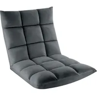 Tectake Relaxsessel Snooze Samt 57 x 108 x 13,5 cm Grau mit verstellbarer Rückenlehne
