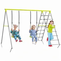 Outsunny Schaukelset mit Kletternetz und Sprossenleiter Grün