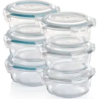 GRIZZLY Glas Frischhaltedosen, Set 6x 620 ml, luftdicht, rund,