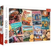 Trefl 26199 Puzzle, 1500 Teile Collage, Städte, Modernes Kreative Unterhaltung, Spanien, Italien, Frankreich, für Erwachsene und Kinder ab 12 Jahren, Europäische Reiseziele