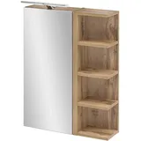 MÖBELPARTNER Spiegelschrank 156970 eiche landhaus 50,0 x 16,0 x 76,0 cm