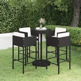 vidaXL Gartenbar-Set 5-tlg. Schwarz