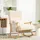 Homcom Schaukelsessel mit Lendenkissen Polyester 70 x 90 x 80 cm Beige