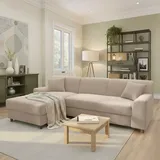 DOMO collection »Turah 2, Cord oder Luxus-Microfaser, mit Federkern, mit Bettfunktion« B/T/H: 241/146/79 cm, incl. Zierkissen, wahlweise mit Bettfunktion,