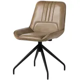Massivmoebel24 Polsterstuhl Leder beige