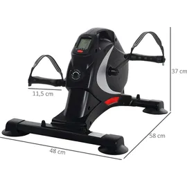 sportnow Pedaltrainer leiser Mini Heimtrainer mit 8 Stufen Magnetwiderstand - Schwarz